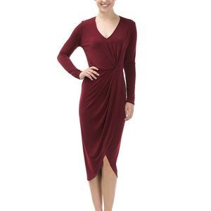 CQbyCQ Burgandy Long Sleeve Dress